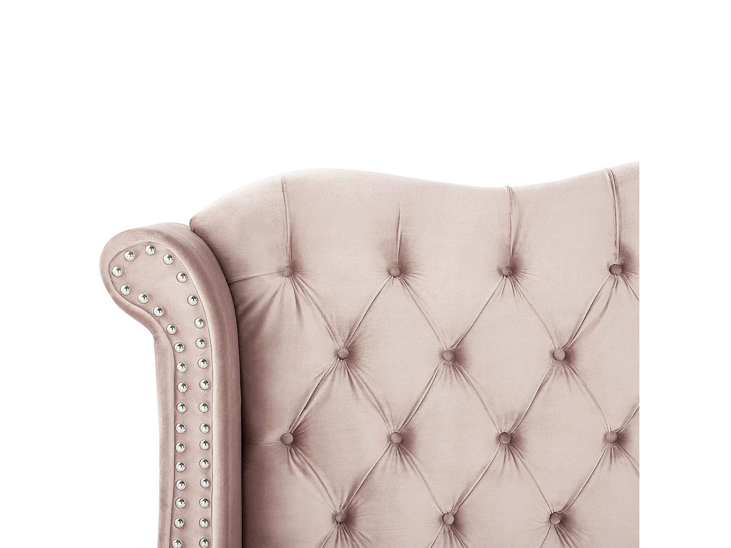 Bett Samtstoff im Chesterfield Stil hohes Kopfteil rosa 180 x 200 cm Ayette