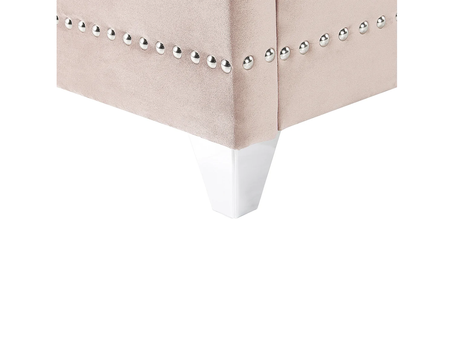 Lit avec sommier Velours AYETTE 180 x 200 cm Rose pastel