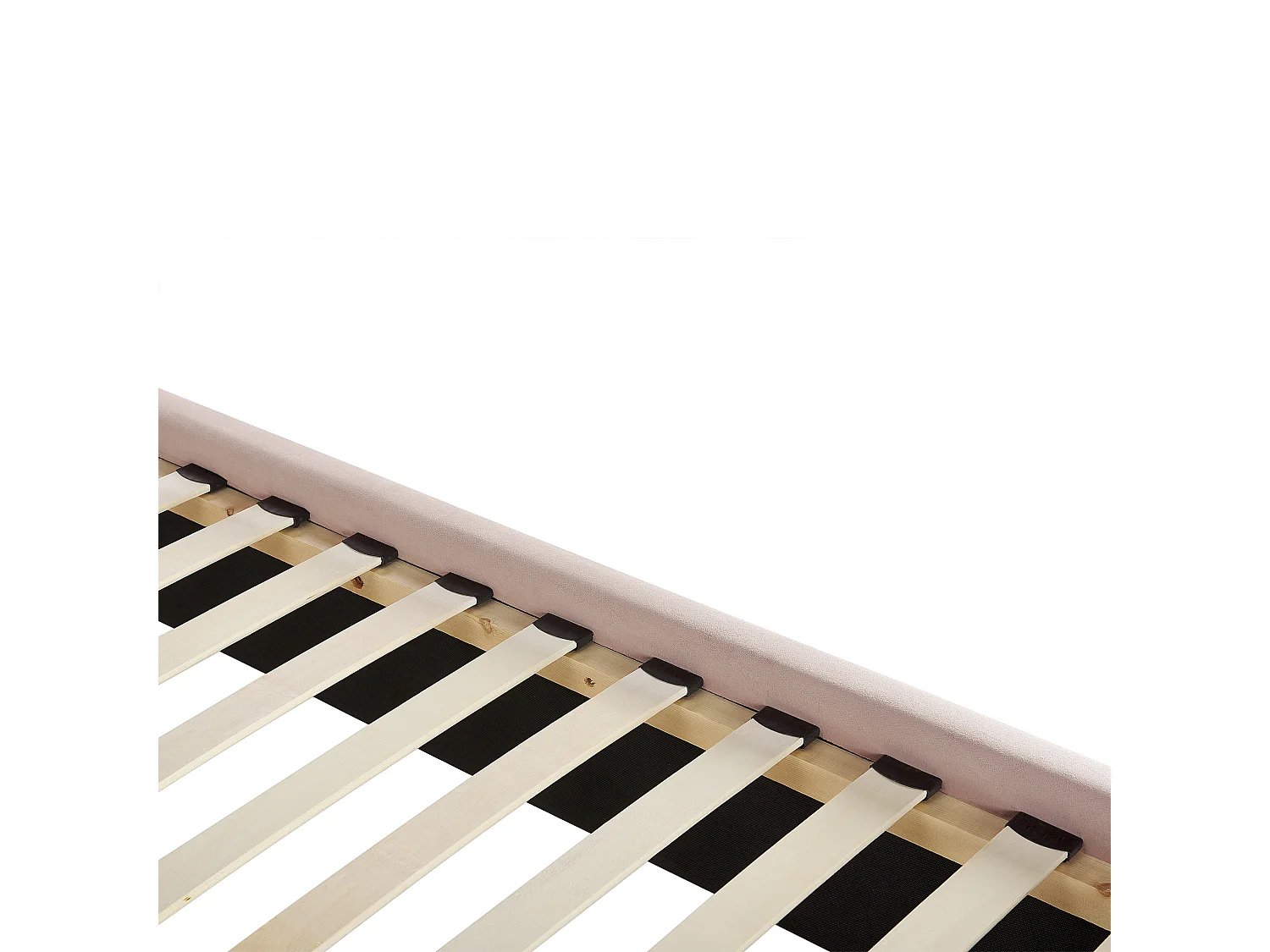 Lit avec sommier Velours AYETTE 180 x 200 cm Rose pastel