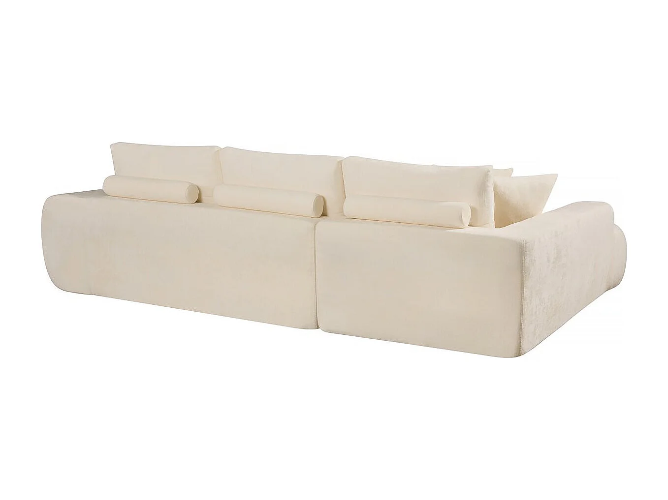 Divano angolare sinistro "Sidonie" in tessuto a bolle - 4 posti - Beige