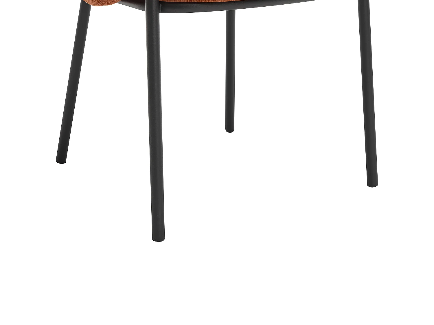 Lot de 2 chaises avec accoudoirs en tissu texturé et métal noir - Terracotta - ACACILIO