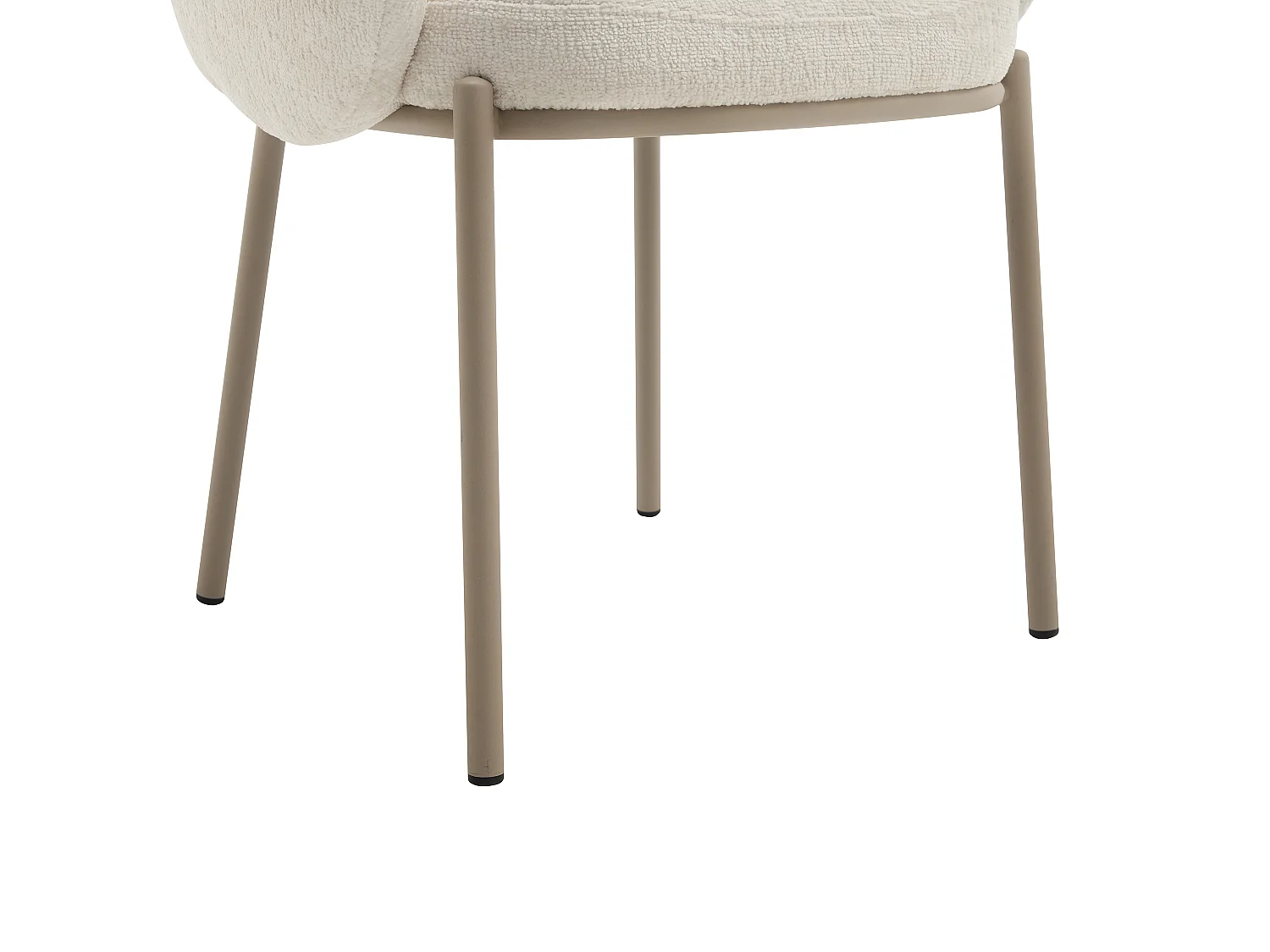 Lot de 2 chaises avec accoudoirs en tissu texturé et métal beige - Crème - ACACILIO