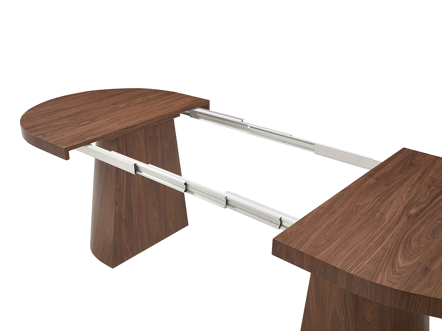 Table à manger extensible 6 à +12 personnes en MDF - Naturel foncé - CLOEVA
