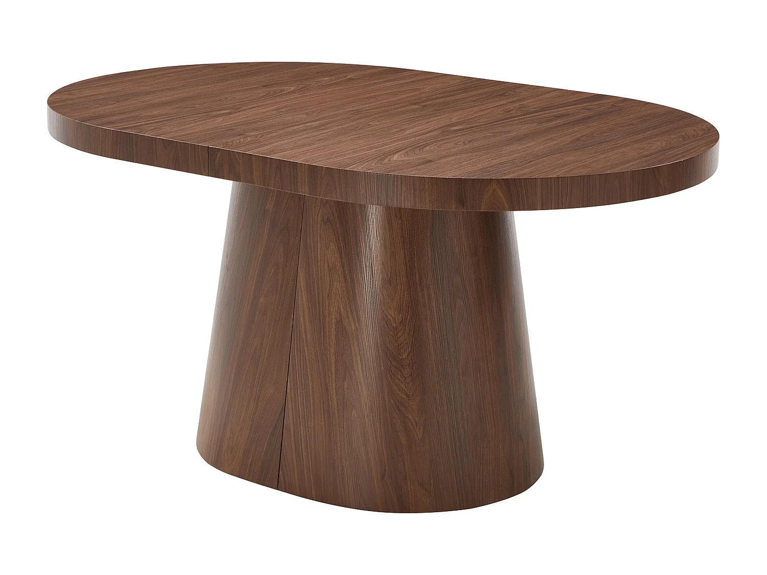 Table à manger extensible 6 à +12 personnes en MDF - Naturel foncé - CLOEVA