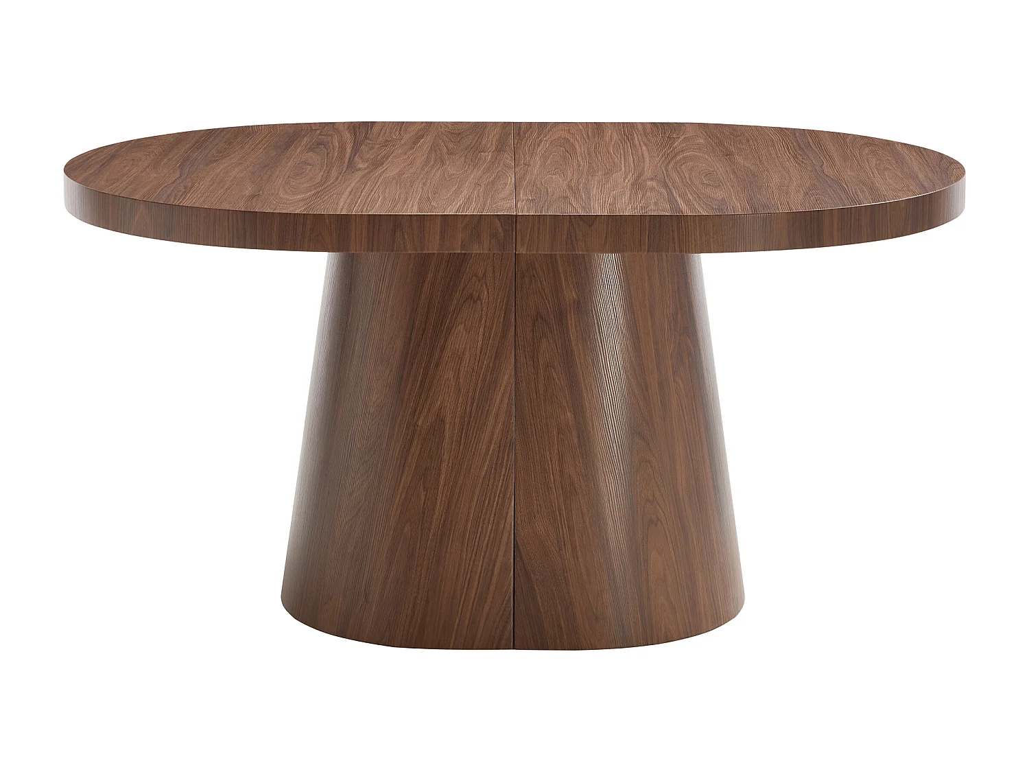 Table à manger extensible 6 à +12 personnes en MDF - Naturel foncé - CLOEVA