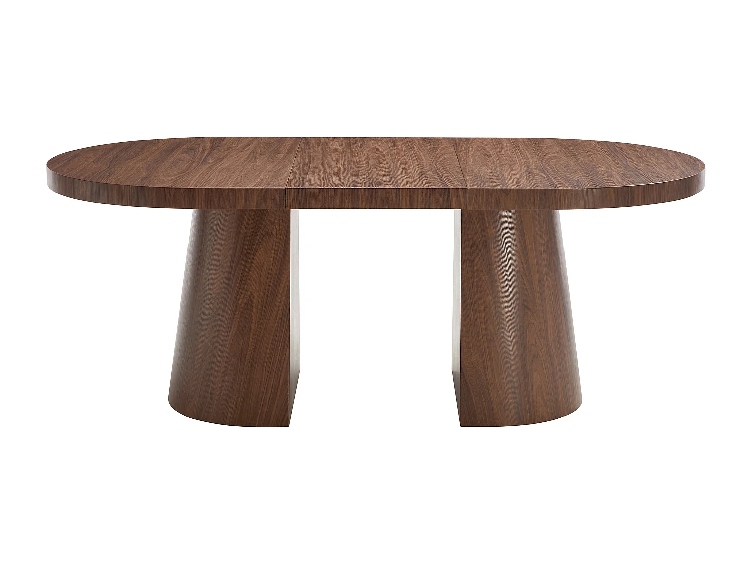 Table à manger extensible 6 à +12 personnes en MDF - Naturel foncé - CLOEVA