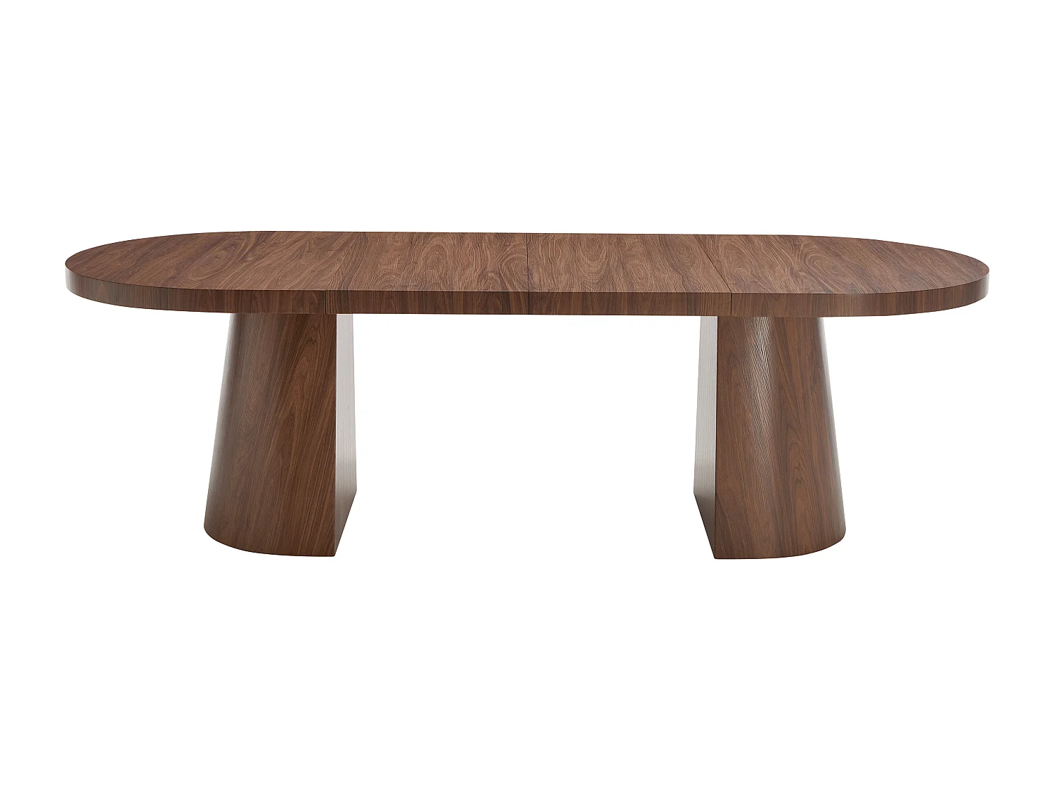 Table à manger extensible 6 à +12 personnes en MDF - Naturel foncé - CLOEVA