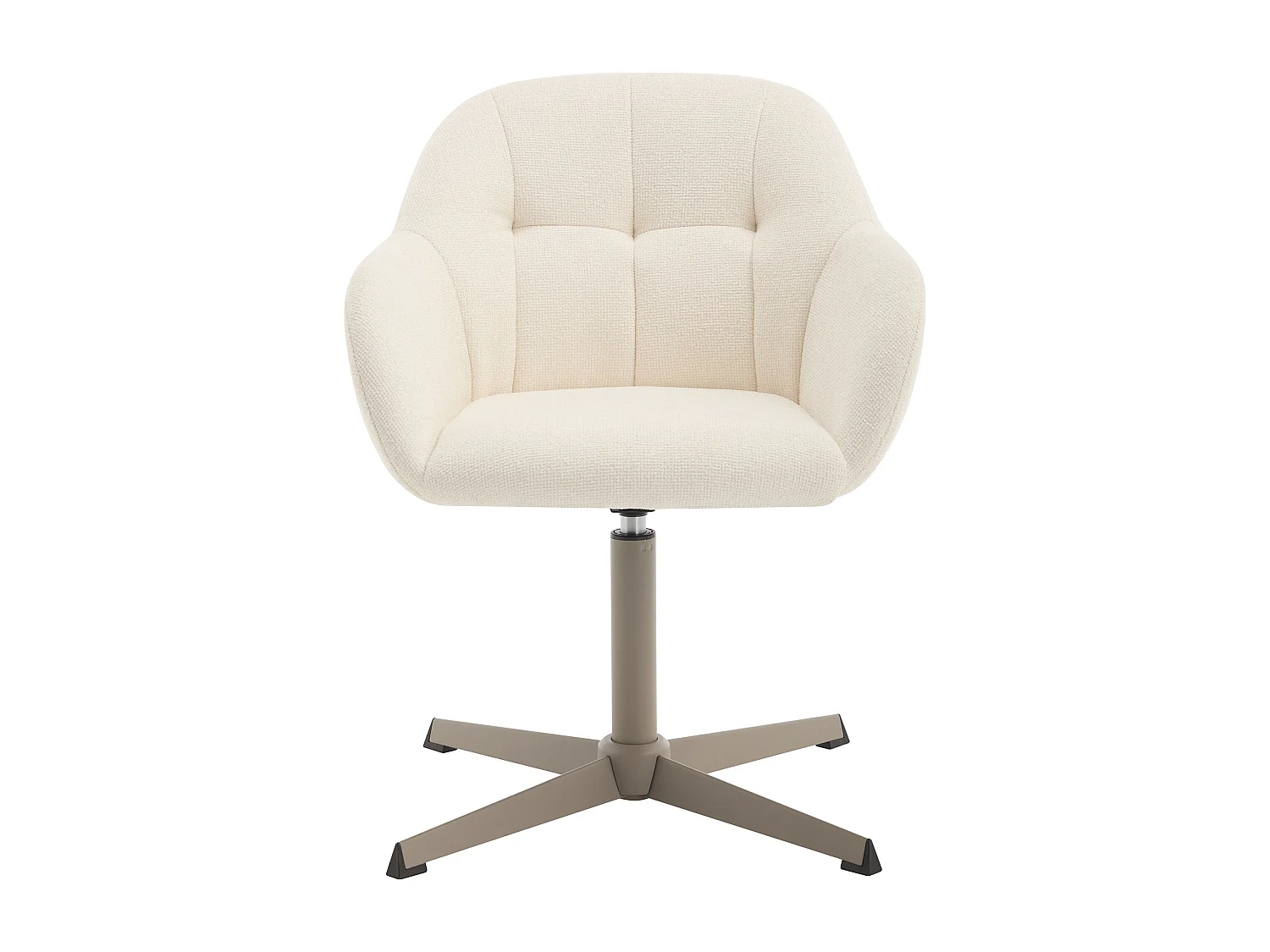 Chaise de bureau en tissu texturé – Crème et beige – LANCIEGA