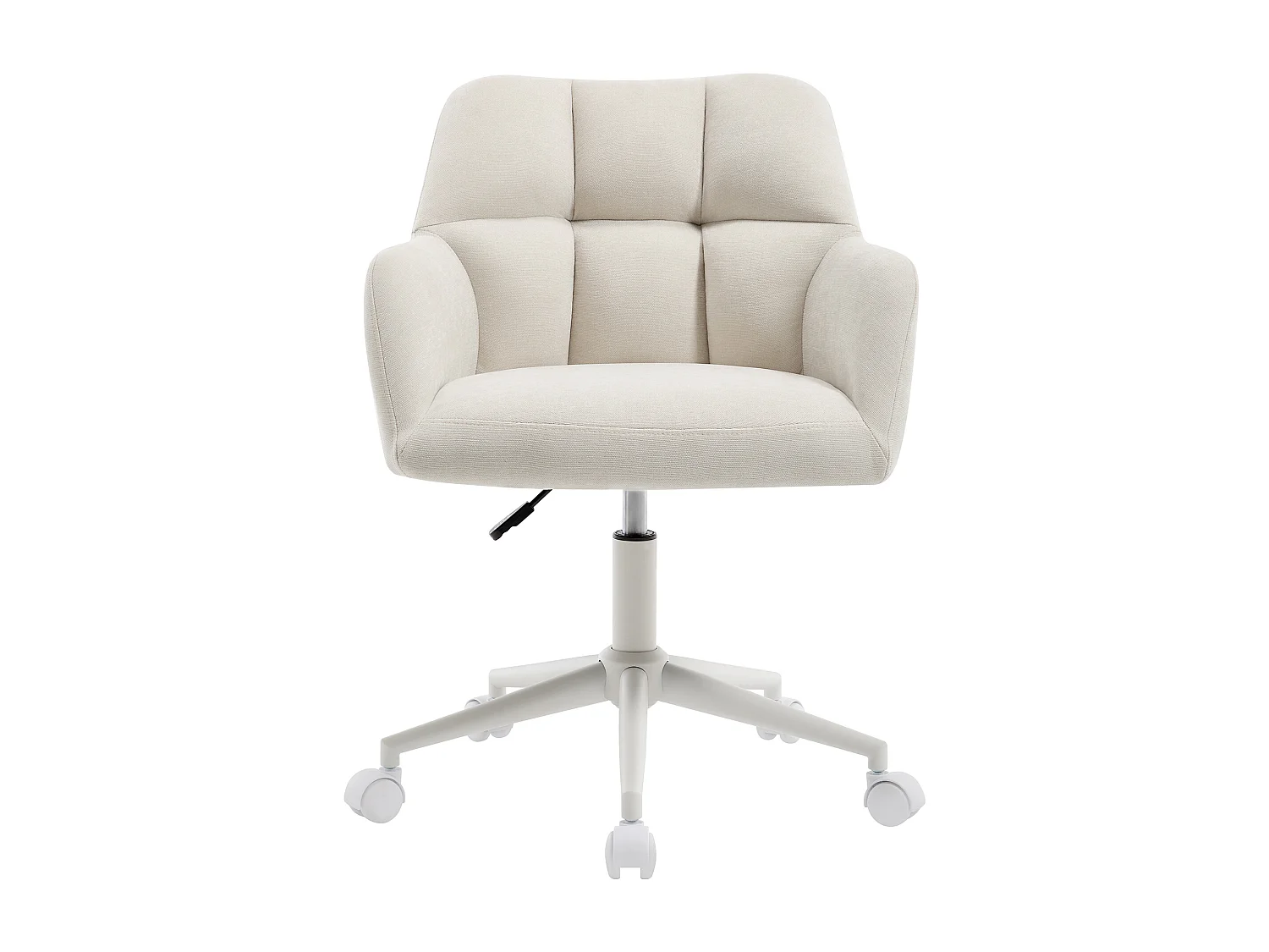 Chaise de bureau en tissu – Crème et blanc – Hauteur réglable - PEGA