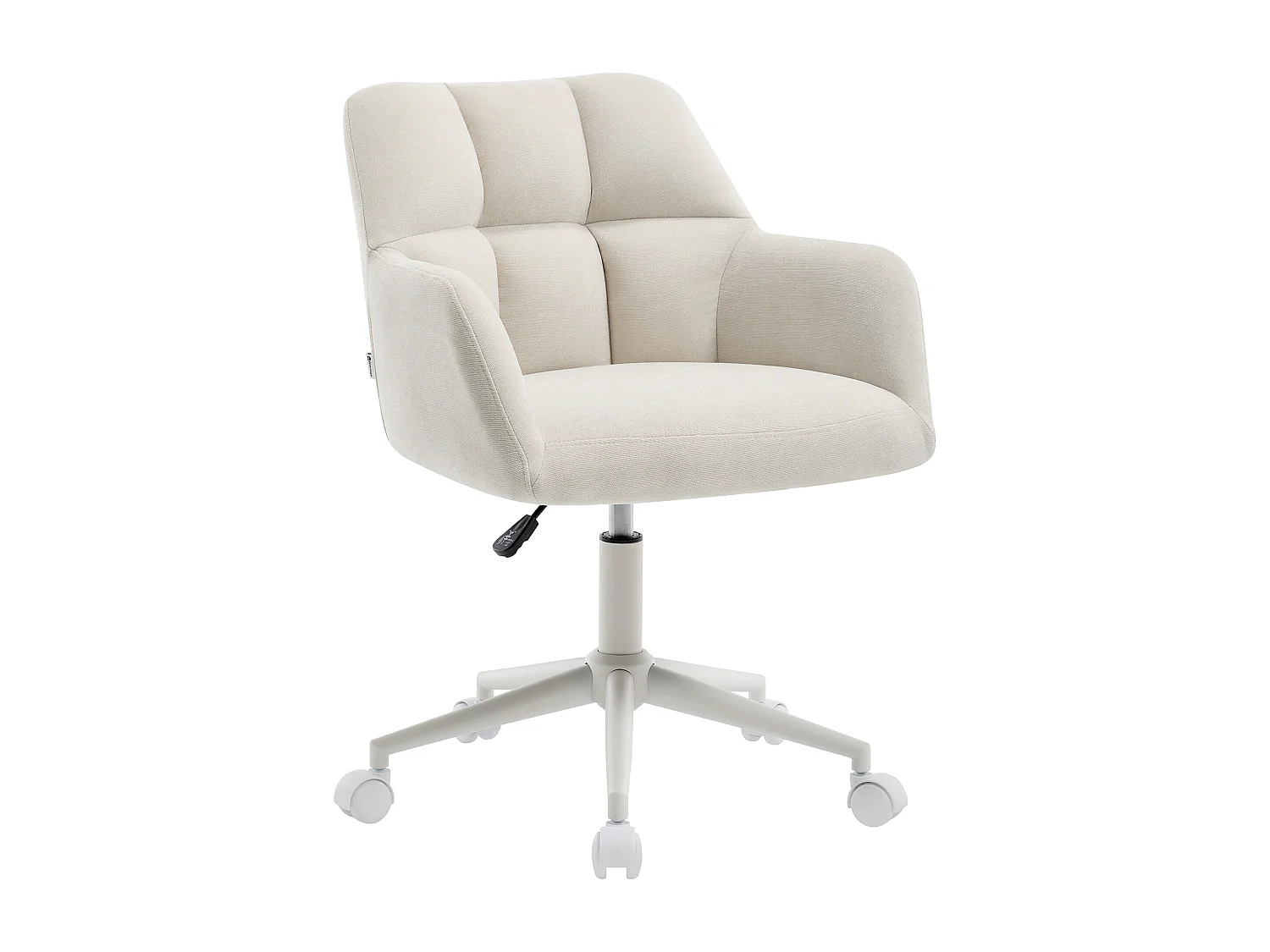 Chaise de bureau en tissu – Crème et blanc – Hauteur réglable - PEGA