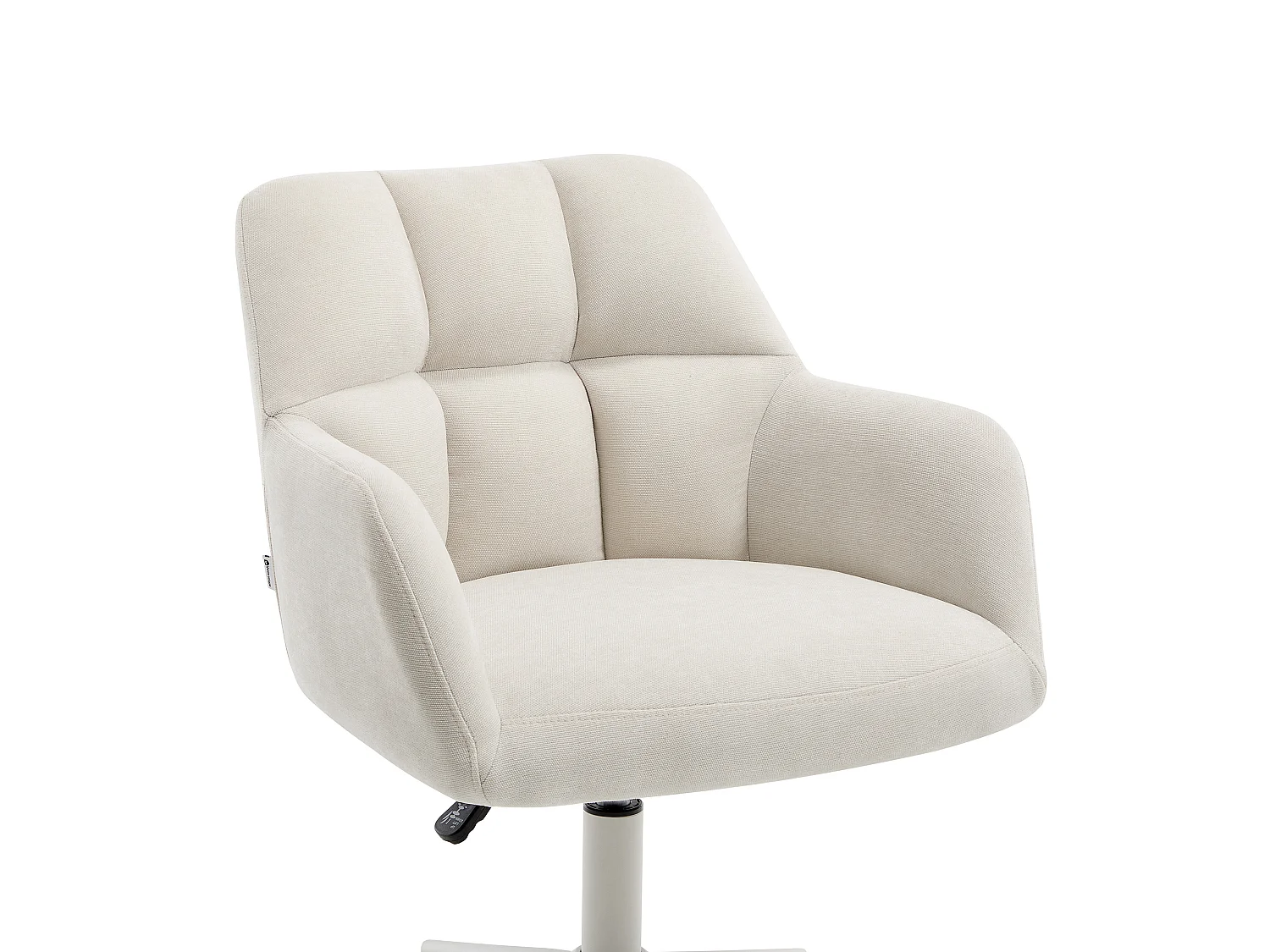 Chaise de bureau en tissu – Crème et blanc – Hauteur réglable - PEGA