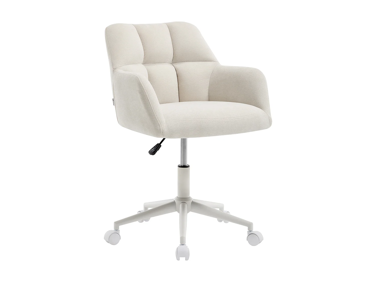 Chaise de bureau en tissu – Crème et blanc – Hauteur réglable - PEGA