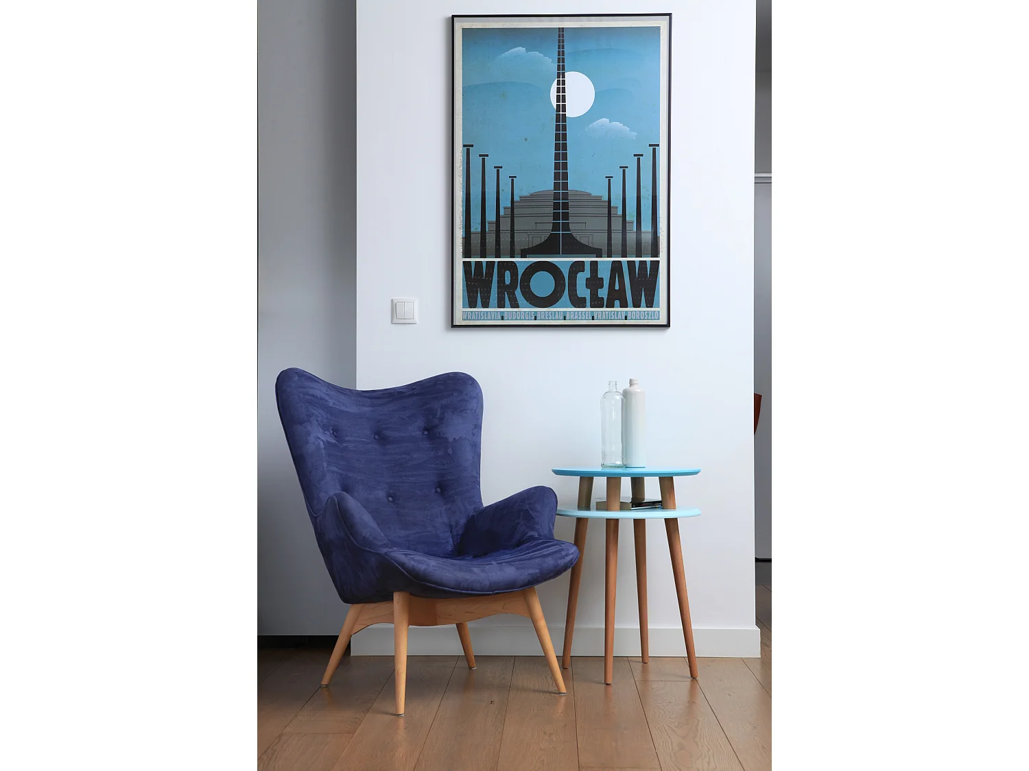 Zweistöckiger Beistelltisch Durchmesser 45 cm x Höhe 61 cm  Ufo Perlweiß