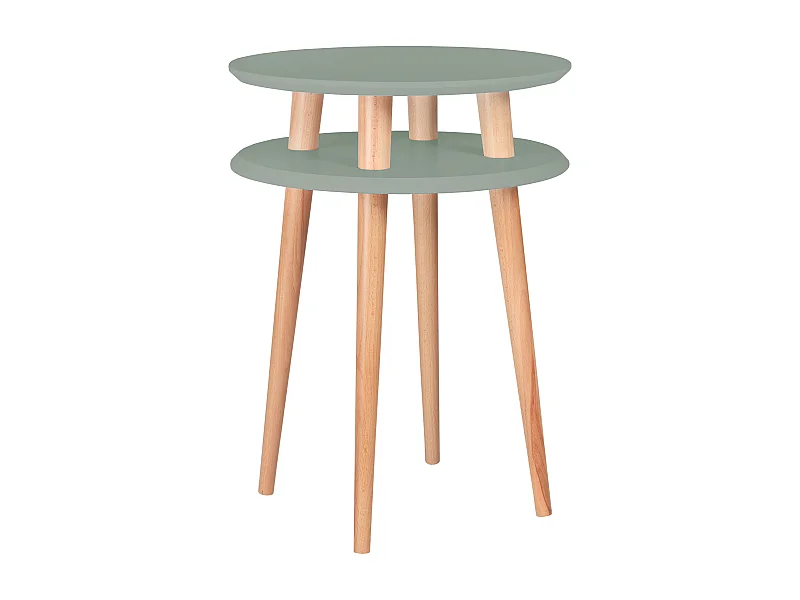 Zweistöckiger Beistelltisch Durchmesser 45 cm x Höhe 61 cm  Ufo Salbeigrün