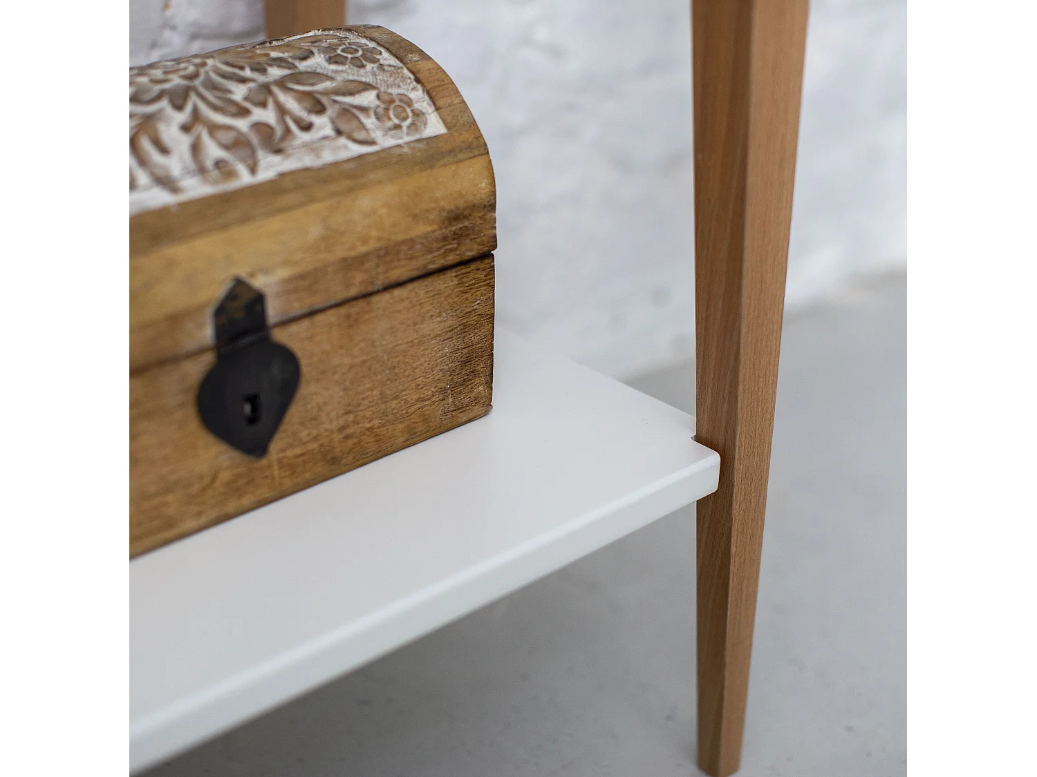 Kleiner Konsolentisch Mit Ablage 65 x 35 cm Mimo Braun Beige