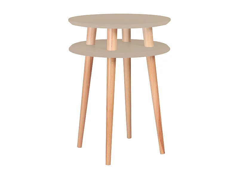 Zweistöckiger Beistelltisch Durchmesser 45 cm x Höhe 61 cm  Ufo Braun Beige