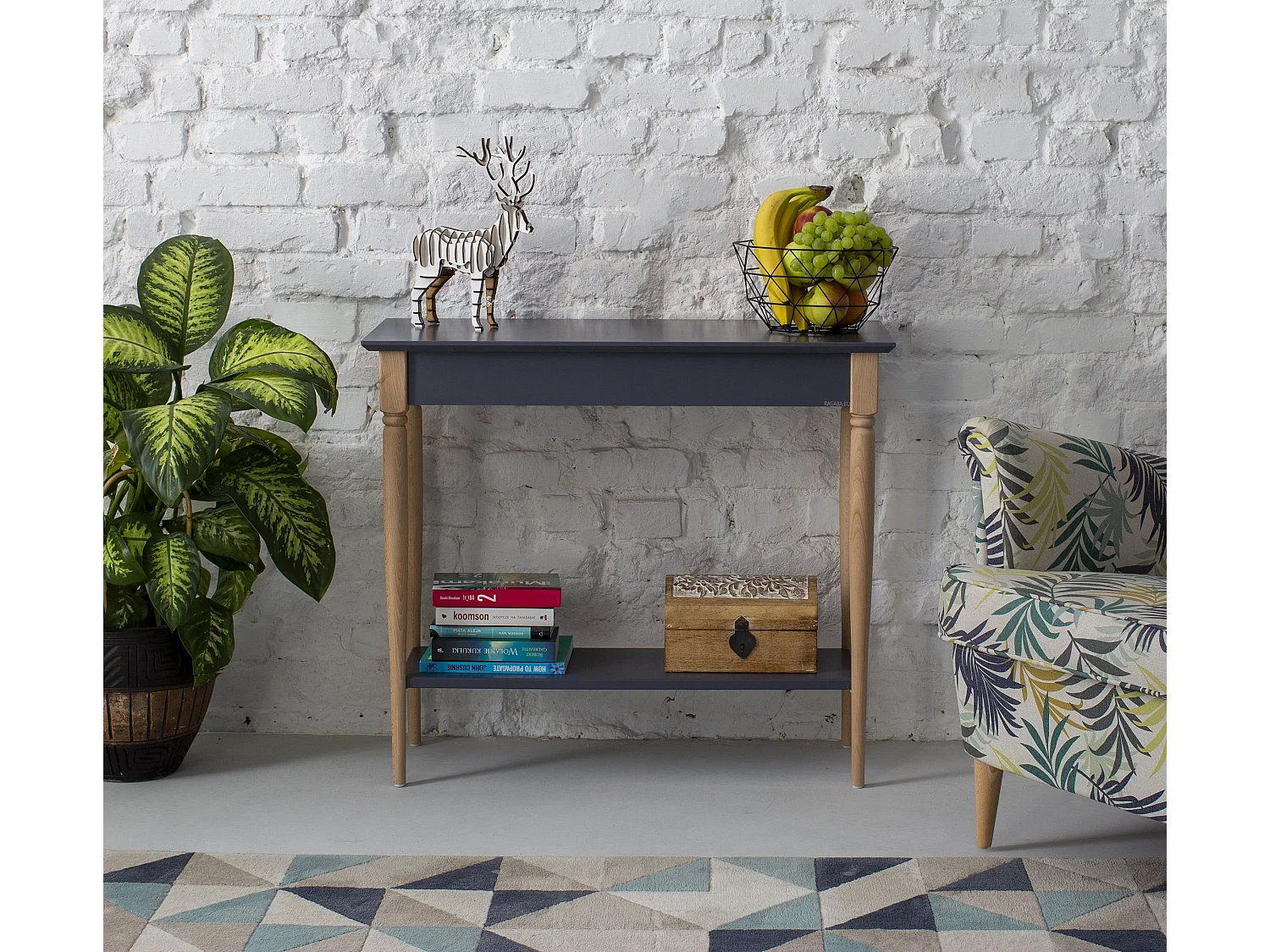 Kleiner Konsolentisch Mit Ablage 65 x 35 cm Mamo Weiß