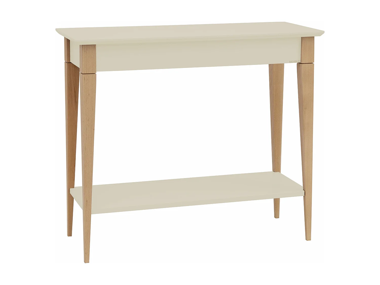 Kleiner Konsolentisch Mit Ablage 85 x 35 cm Mimo Perlweiß