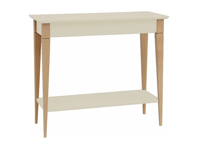 Kleiner Konsolentisch Mit Ablage 85 x 35 cm Mimo Perlweiß