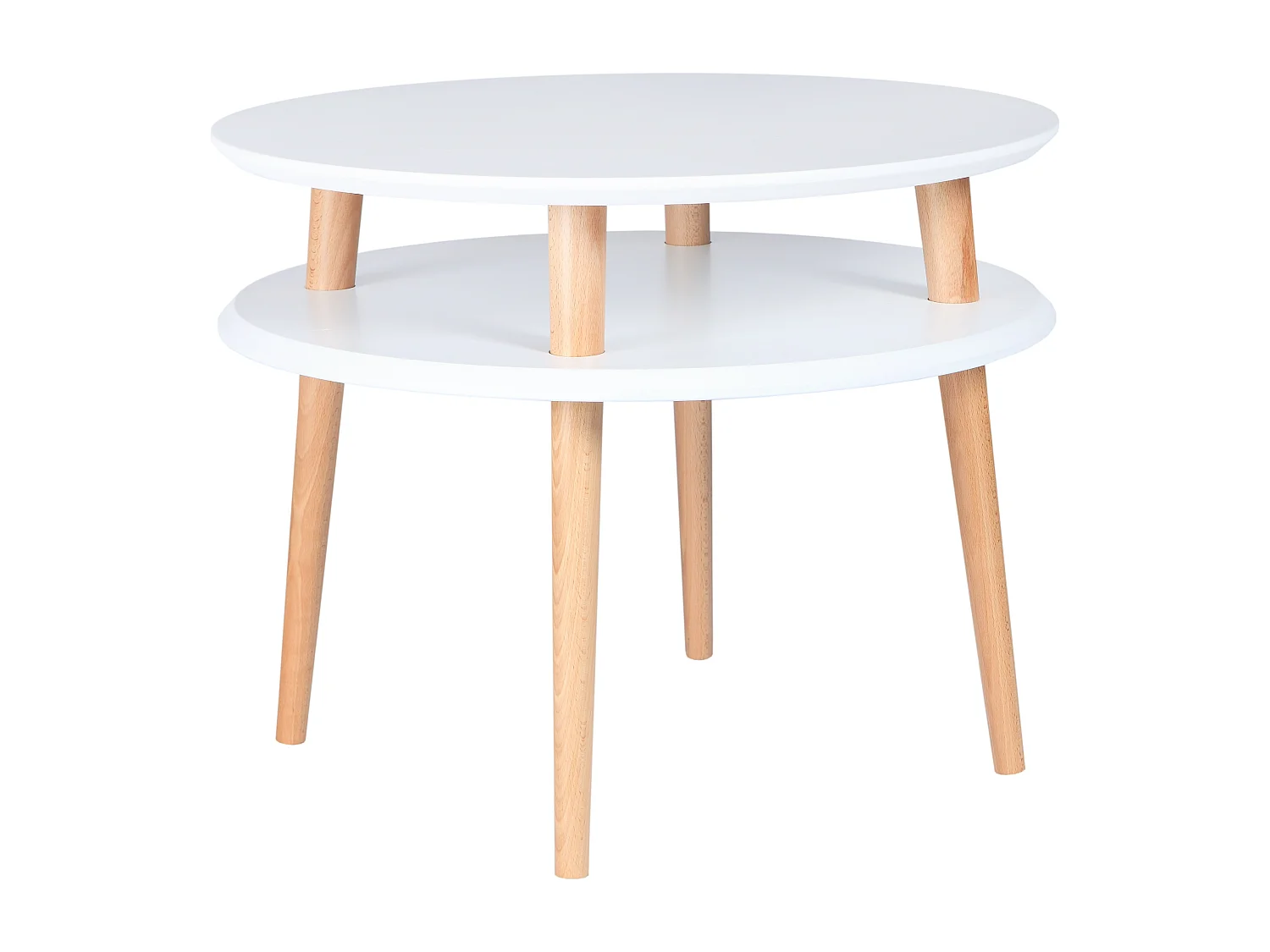 Table basse à deux niveaux Dmr. 57 cm x hauteur 45 cm Ufo Blanc