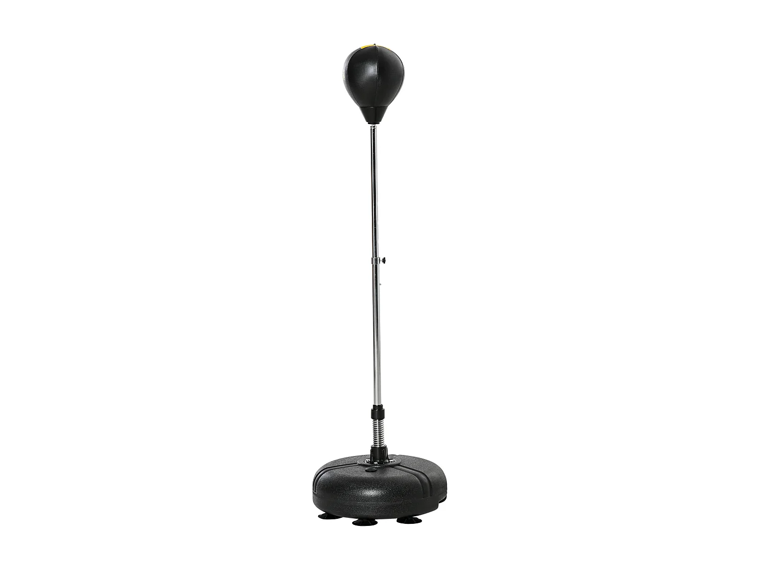 Punching ball sur pied hauteur réglable H.133 -151cm - ressort central, socle ventouses - accessoires - jaune noir