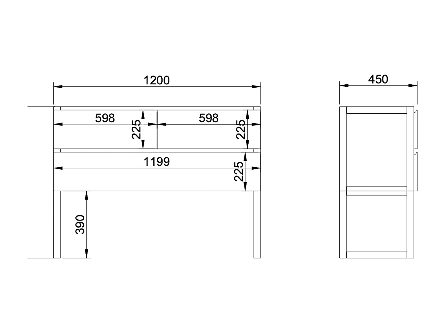 Mobile bagno in rovere massello con doppio lavabo da incasso Naturale chiaro 120 cm - TARELO