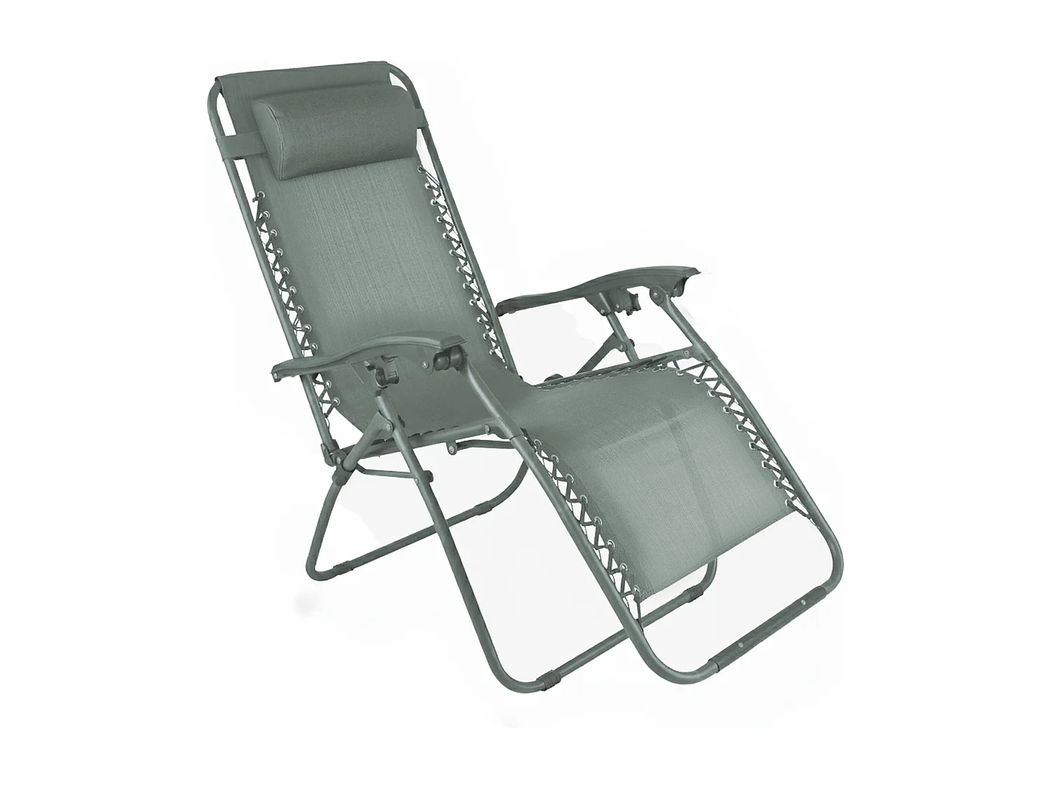 Lot de 2 fauteuils lounge inclinable en acier bleu foncé