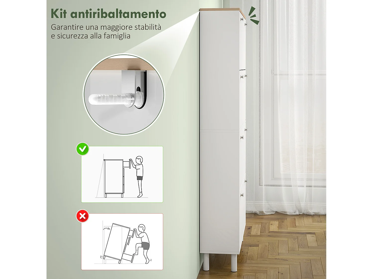 Scarpiera slim con 4 cassetti a ribalta per 24-32 scarpe bianco