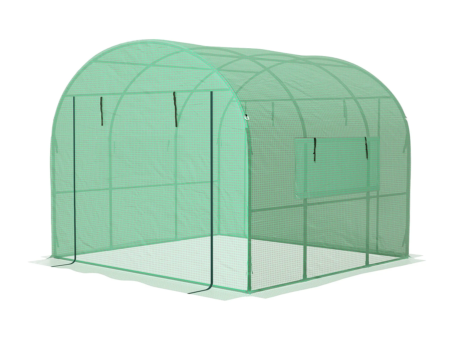 Serra a tunnel per orto 3x3x2 m in acciaio e pe anti uv verde