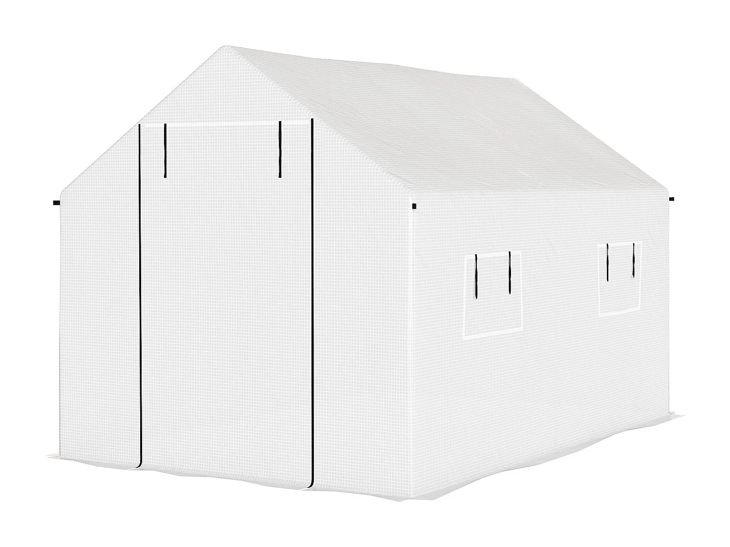 Serra a tunnel 2x3x2 m con tetto a punta in acciaio e pe bianco