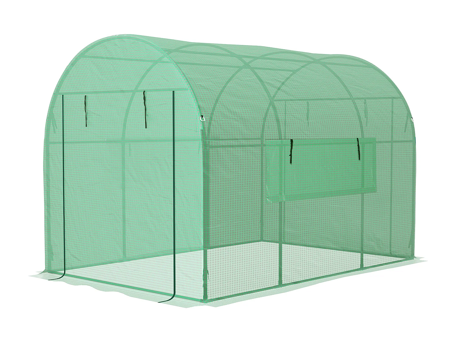 Serra a tunnel per orto 3x2x2 m in acciaio e pe anti uv verde