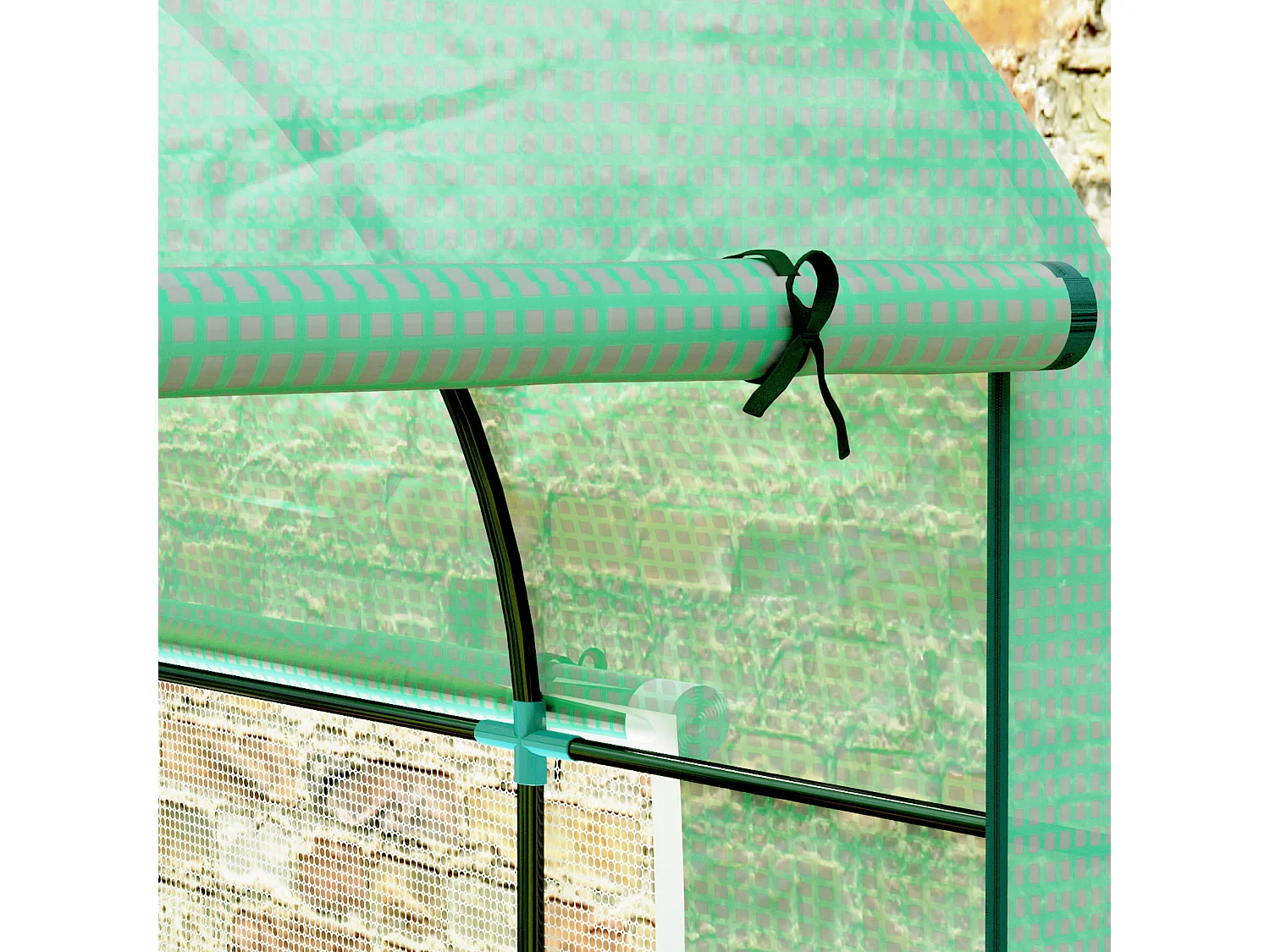 Serra a tunnel per orto 3x2x2 m in acciaio e pe anti uv verde