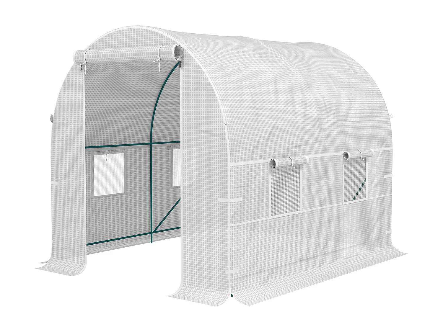 Serra da giardino a tunnel in acciaio e pe 2.5x2x2m bianco