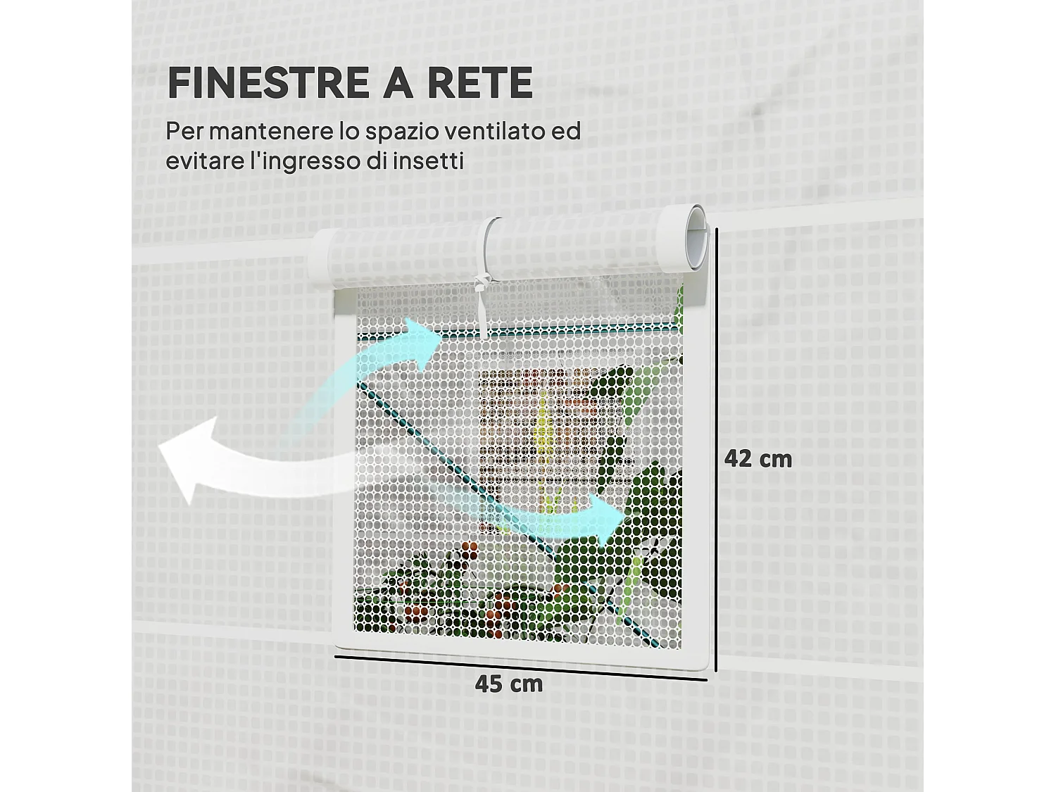 Serra da giardino a tunnel in acciaio e pe 2.5x2x2m bianco