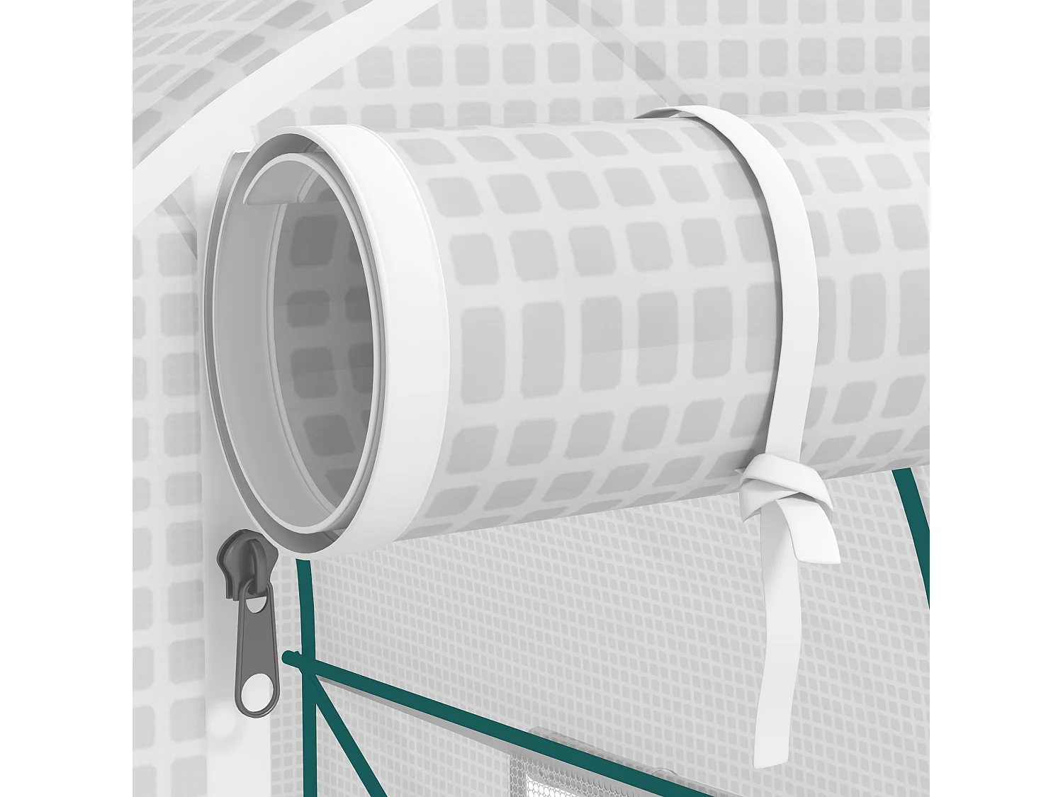 Serra da giardino a tunnel in acciaio e pe 2.5x2x2m bianco