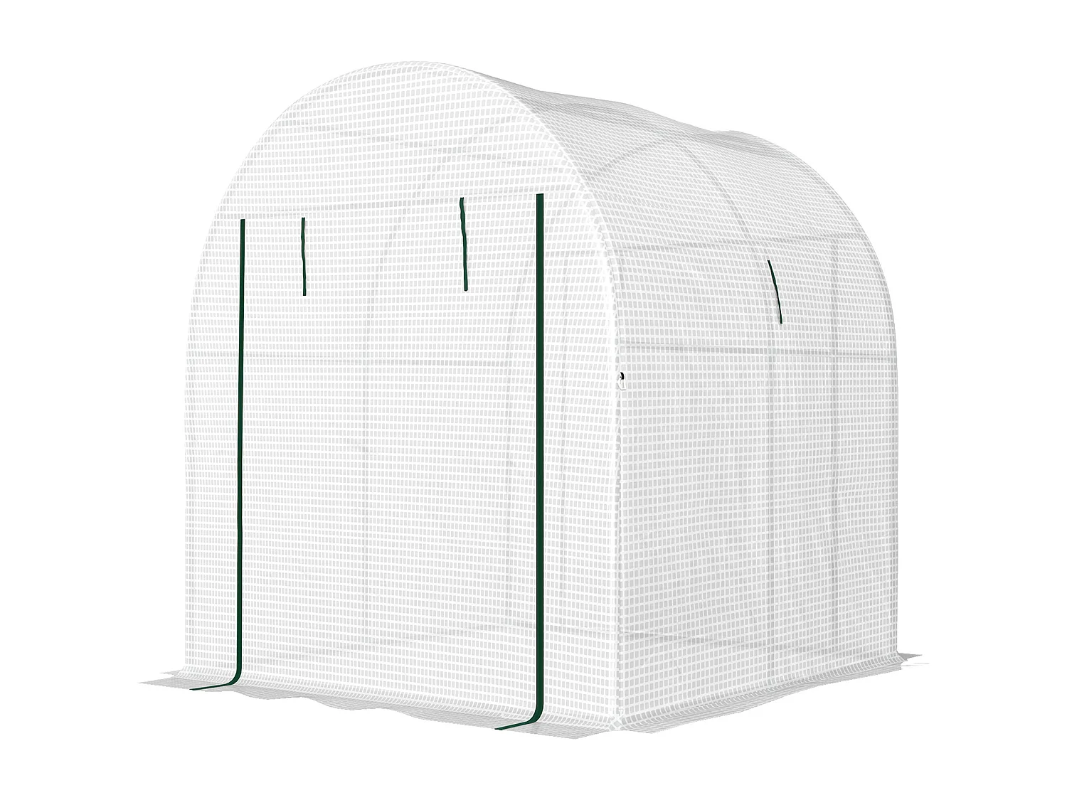 Serra a tunnel per orto con copertura bianca in PE e acciaio