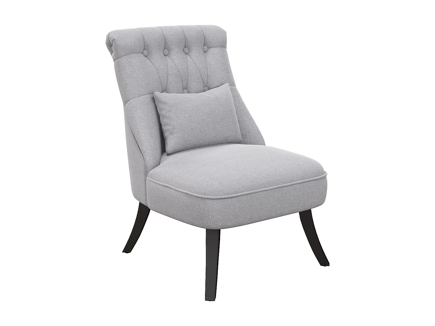 Poltrona da soggiorno vintage con cuscino e piedini antiscivolo grigio