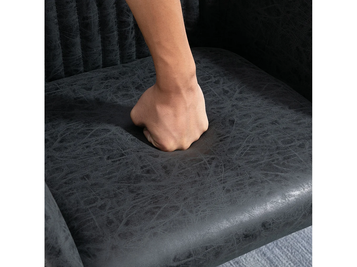 Set 2 sedie moderne sala da pranzo similpelle nera 60x56.5x85cm