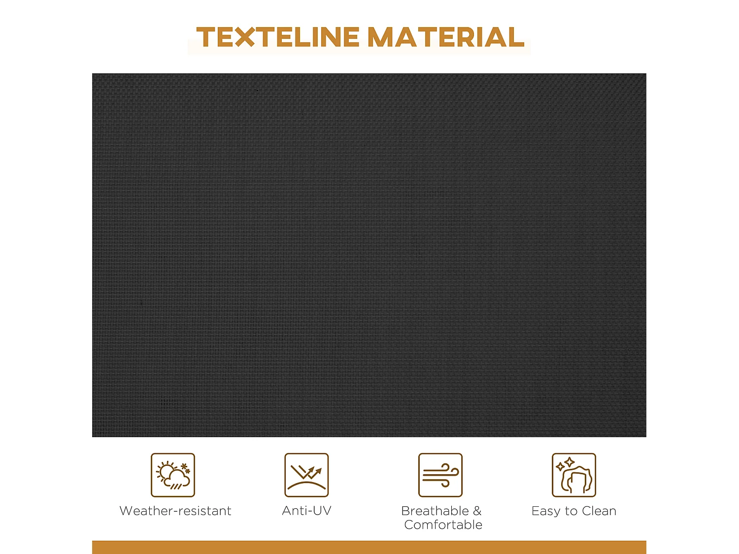 Dondolo da giardino da 3 posti con tettuccio parasole nero