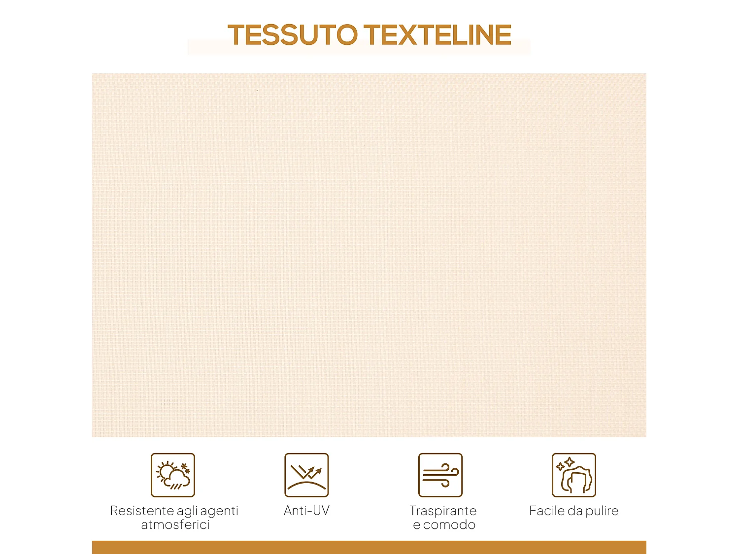 Dondolo da giardino da 3 posti con tettuccio parasole beige