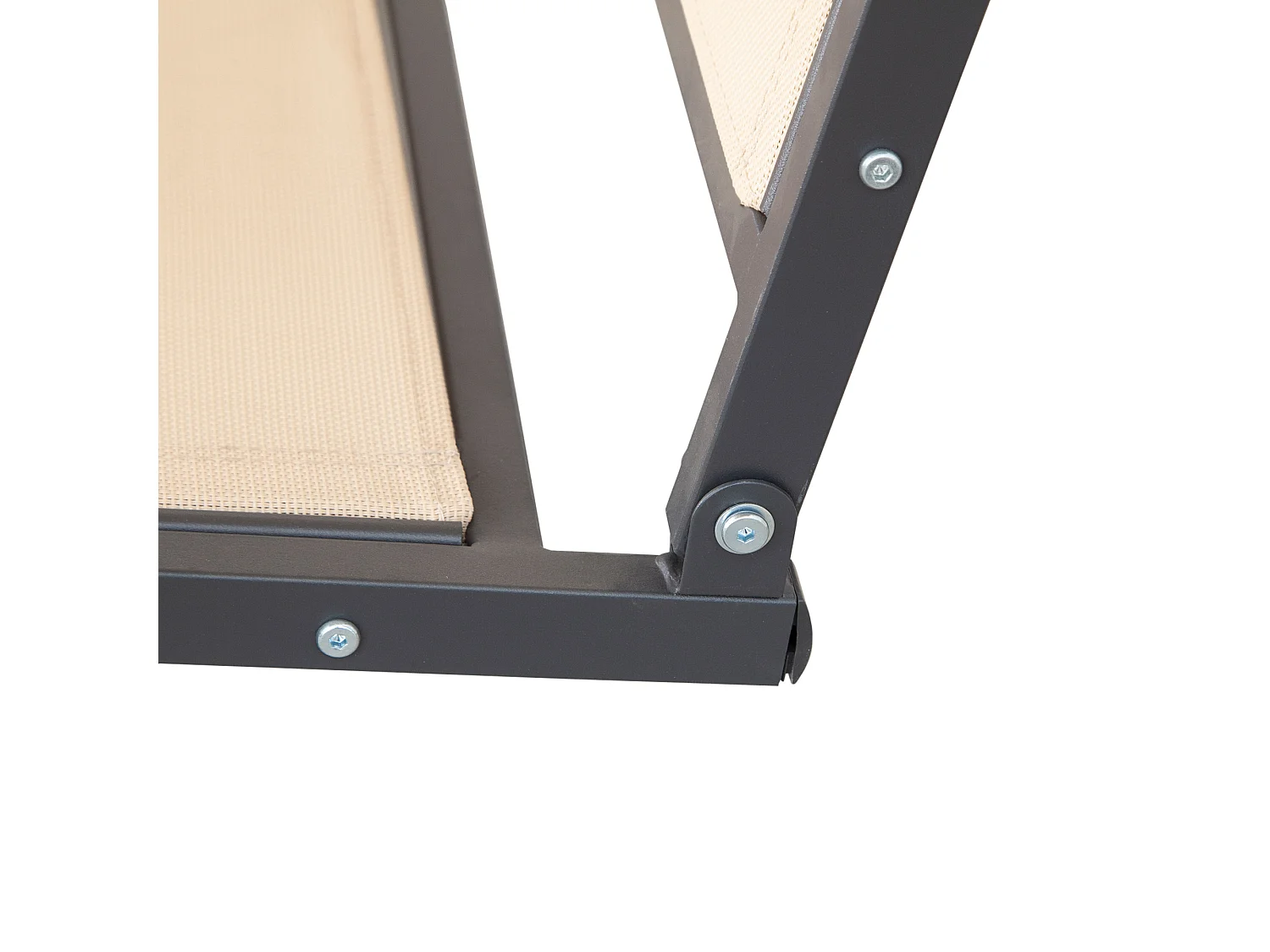 Dondolo da giardino da 3 posti con tettuccio parasole beige