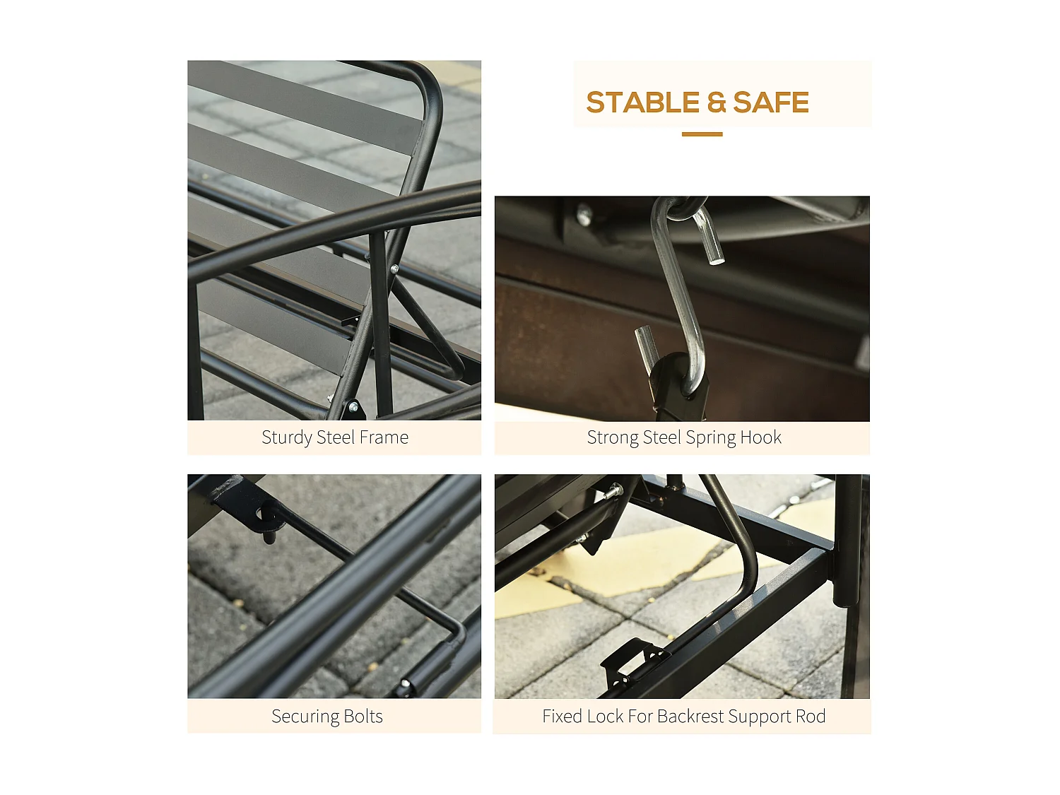 Dondolo 3 posti e lettino gazebo con zanzariera e cuscini