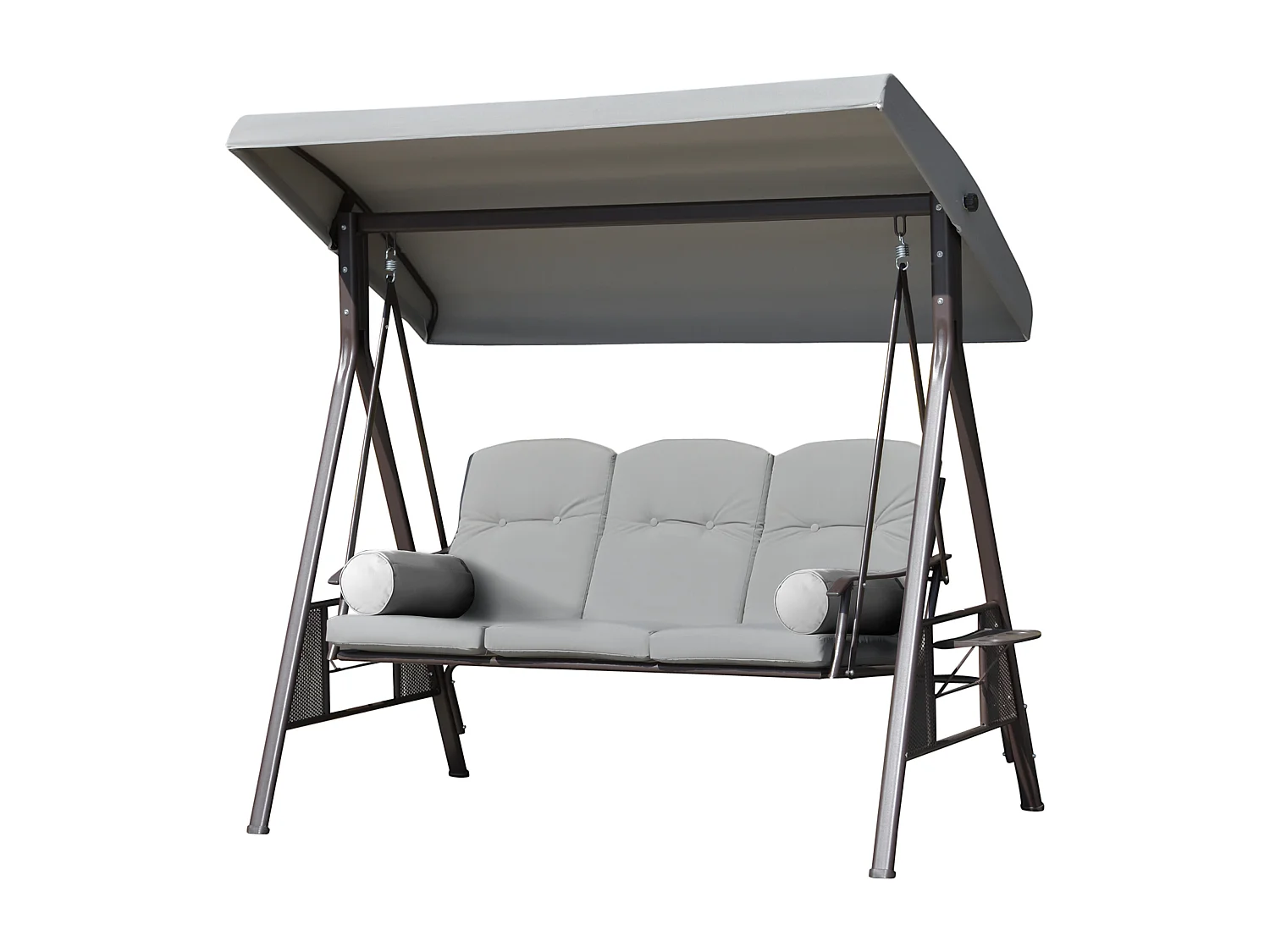 Dondolo da giardino 3 posti con tetto regolabile grigio chiaro