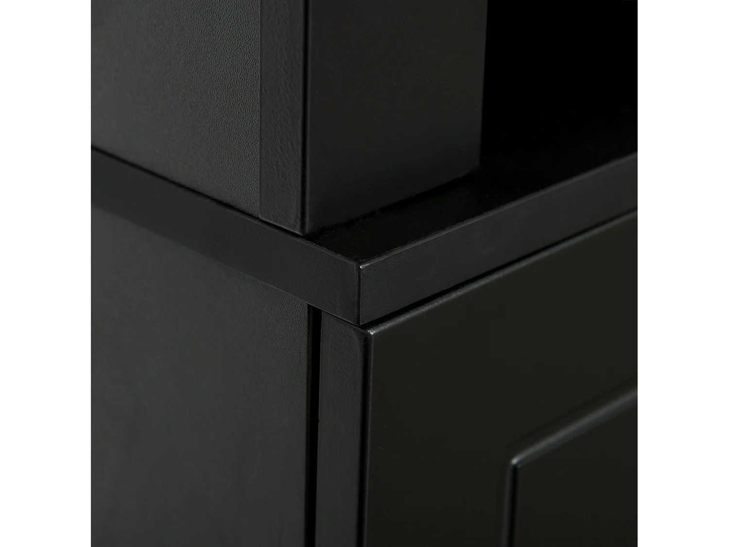 Credenza cucina in legno con ripiani e armadietto 2 ante nero