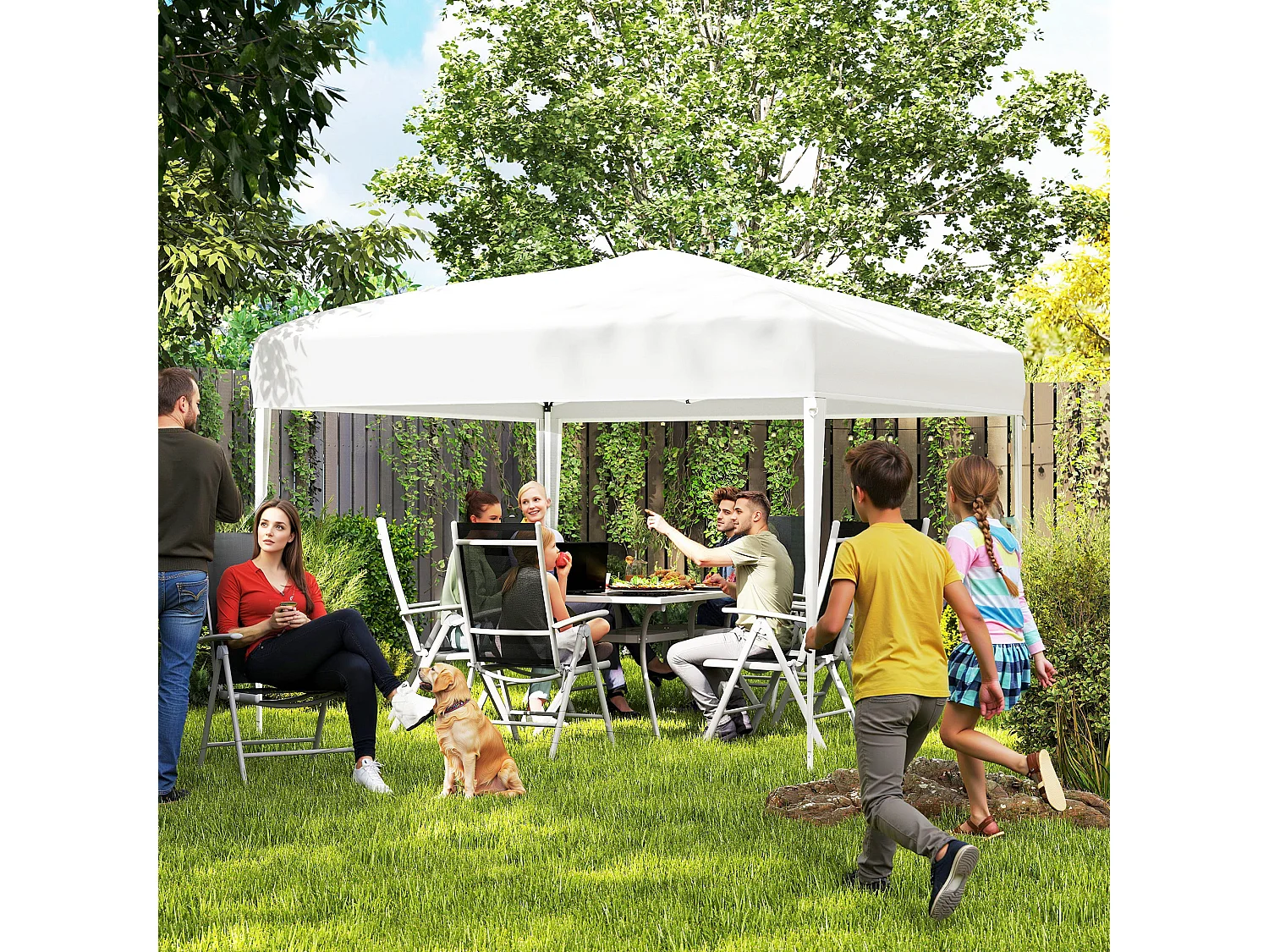 Gazebo Pieghevole con Corde e Picchetti da Giardino