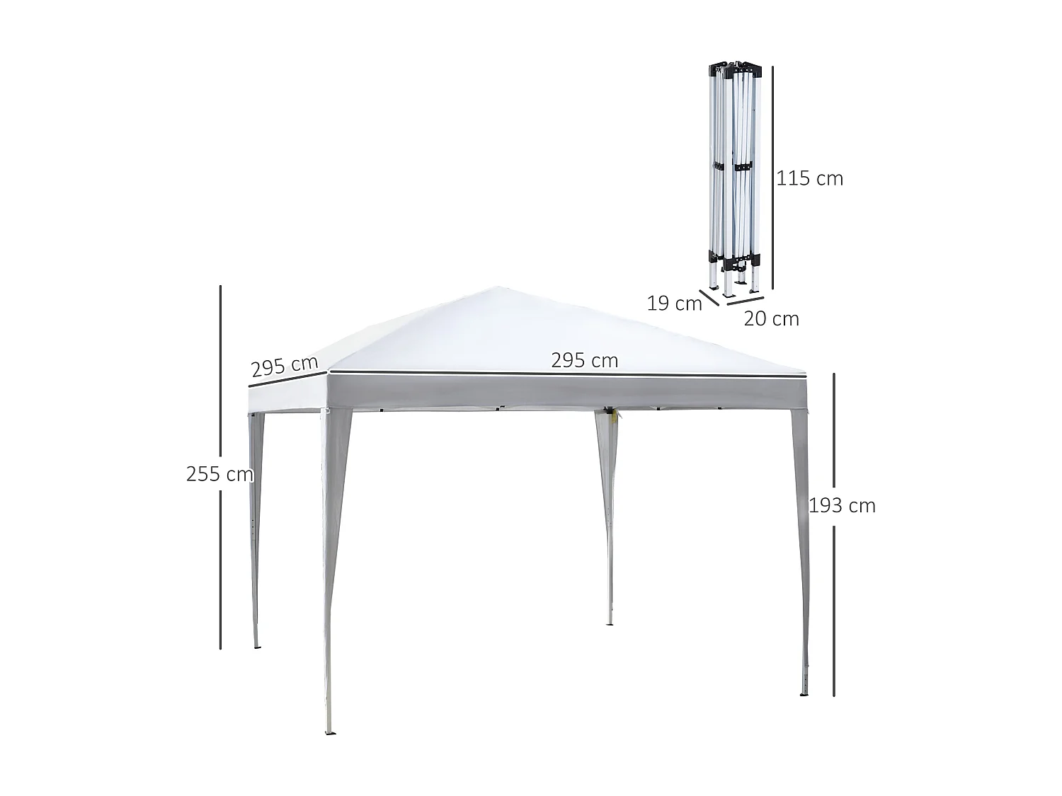 Gazebo Pieghevole con Corde e Picchetti da Giardino