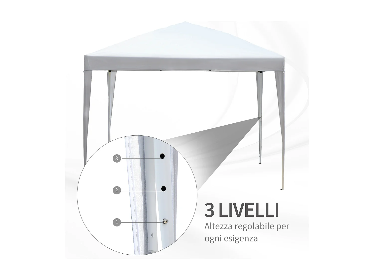 Gazebo Pieghevole con Corde e Picchetti da Giardino