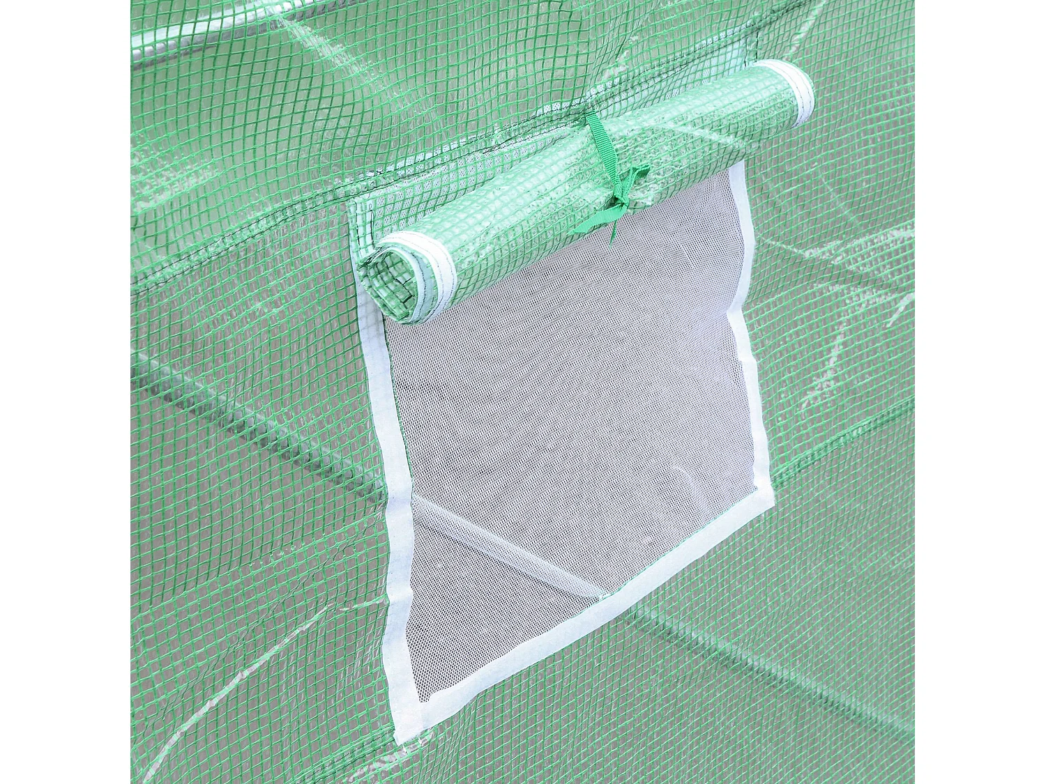 Telo per serra in pe da 6 finestre con bordi interrati 3x3x2 m verde