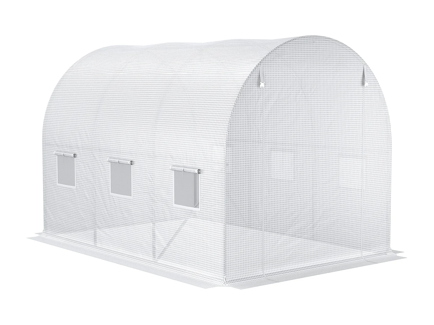 Telo per serra in pe da 6 finestre con bordi interrati 3x2x2 m bianco