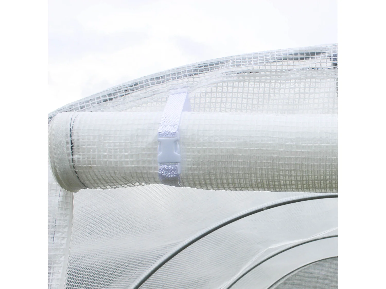 Telo per serra in pe da 6 finestre con bordi interrati 3x2x2 m bianco